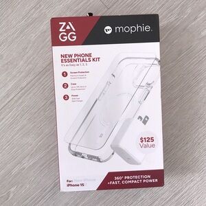 Mophie New Phone Essentials Kit - Screen protector, Case, 30W Fast Wall Charger